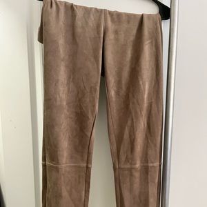 Beige Suede Leggings